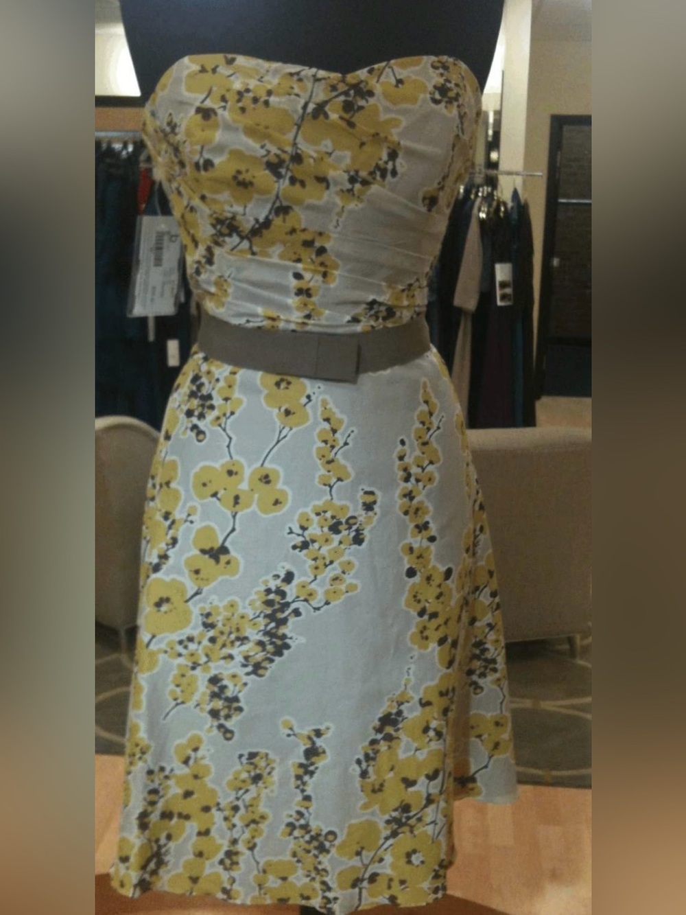 Yellow Floral Midi Dress